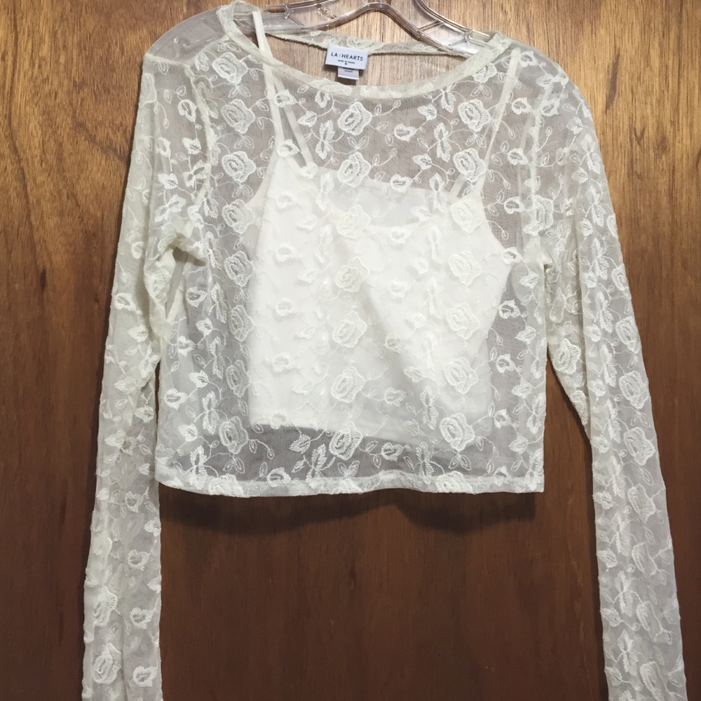 ❗️Lacey crop top- LA hearts❗️